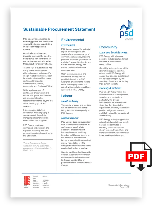 Sustainable Procurement Statement